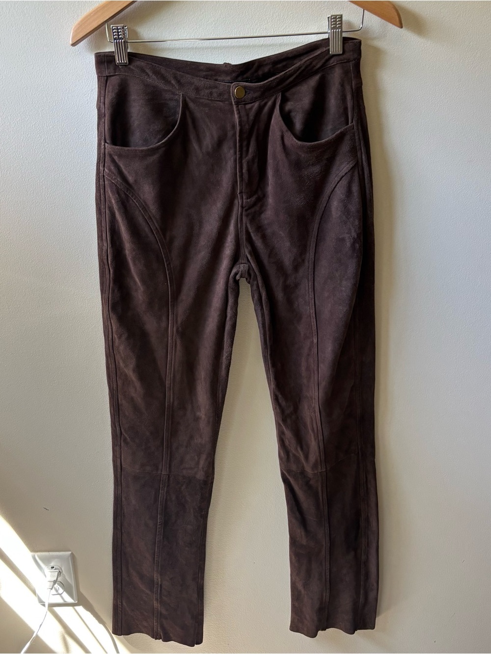 Teal Studio Euro Brown Suede Casual Pants